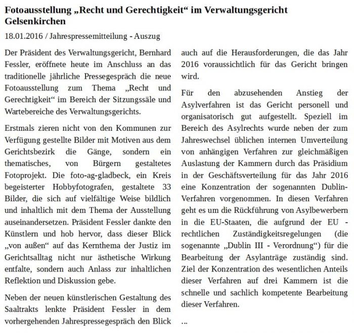 20160118 - VG GE Eroeffng VG Pressemitteilg Auszug